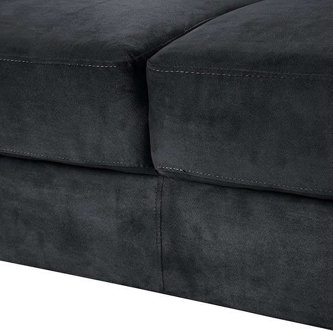 Upholstered Single Sofa Chair,Mordern Armchair with Wooden Legs for Living Room,Bedroom and Office,Black