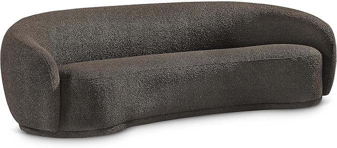Meridian Furniture 693Brown-S Hyde Collection Modern | Contemporary Boucle Fabric Upholstered Sofa, Brown, 89.5" W x 38" D x 28" H