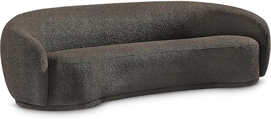 Meridian Furniture 693Brown-S Hyde Collection Modern | Contemporary Boucle Fabric Upholstered Sofa, Brown, 89.5" W x 38" D x 28" H