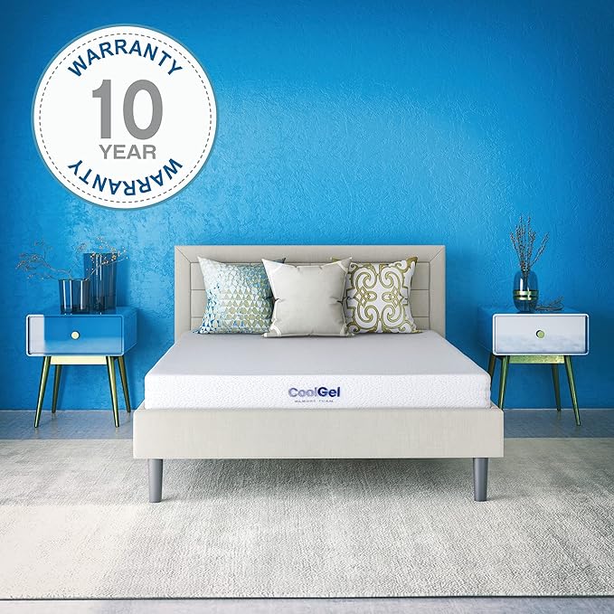 Cool Gel Chill 14 Inch Medium Firm Memory Foam Mattress Twin XL Size, with Bonus Cool Gel Memory Foam Bed Pillow, 14" with Pressure Relief, CertiPUR-US Certified, Cooling Twin XL Mattress in a Box