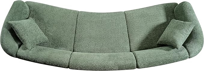 Christopher Knight Home Obito Boucle Upholstered 3-Seater Sofa, Modern Home Sofa Living Room, Wooden Large Upholstered Sofa Couch for Apartment/Home Office, Olive Green