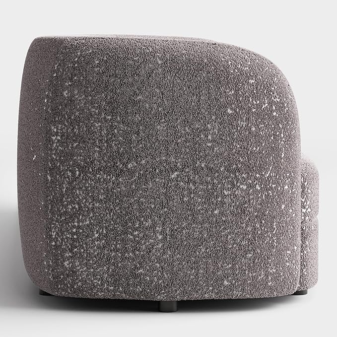 Furniture of America Nimiane Modern Boucle Loveseat Couch with Curved Arms and Wooden Legs, Comfy Fabric Upholstered Small Sofa for Living Room, Bedroom, Home Office, Charcoal Gray