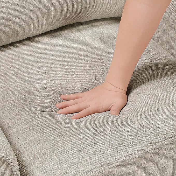 Lexicon Chenille Fabric Upholstered Sofa with 2 Pillows, with Track Arms, Reversible Back and Seat Cushions, Removable Cushion Covers, Comfy Couch for Living Room/Office/Waiting Room, Taupe