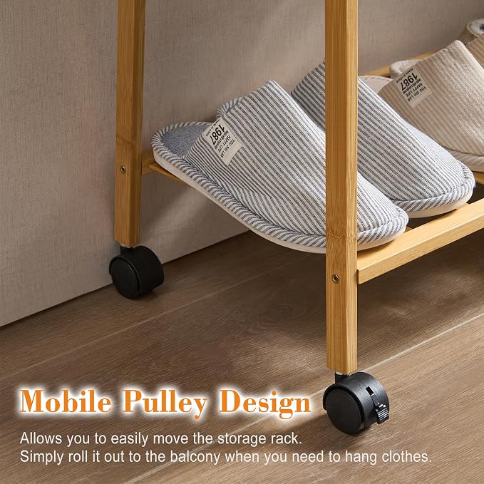 VECELO Coat Rack Freestanding, Entryway Hanger Stand, Umbrella Holder, Hall Tree With Hooks, Floor Standing Metal Tree Stand,Oak - Image 8