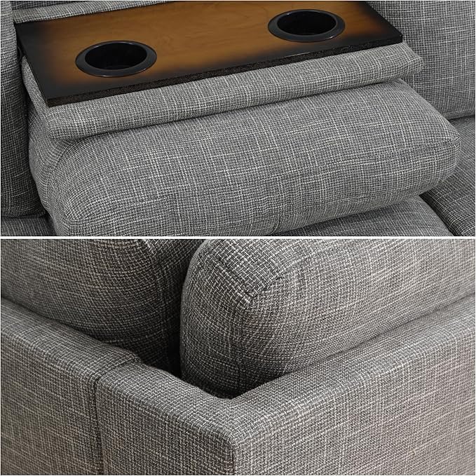 Sectional Couches for Living Room Furniture, 4 Seat L Shaped Couches with Ottoman, Modular Sectional Sofa for Apartment Furniture Sets, Grey