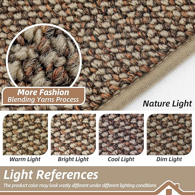 BEQHAUSE Dirt Trapper Door Mat 20" x 32", Non-Slip Washable Doormats Entrance Mat, Dirt Resistant and Absorbent Welcome Mat, Low Profile Floor Mats for Front Back Door and Entryway, Beige - Image 5