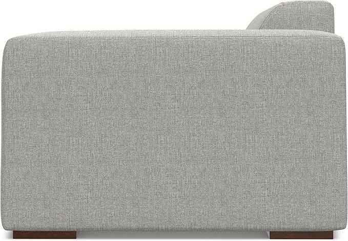 SIMPLIHOME Rex Right-Arm Sofa Module in 100% Recycled Polyester Tightly Woven Performance Fabric, Pale Grey, 44-inches Wide, Handcrafted Modern-Style Right-Arm Accent Chair for Living Room