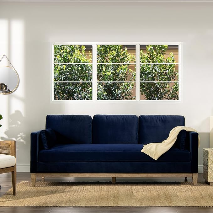Jennifer Taylor Home Knox 84" Modern Farmhouse Performance Velvet Living Room Sofa Couch
