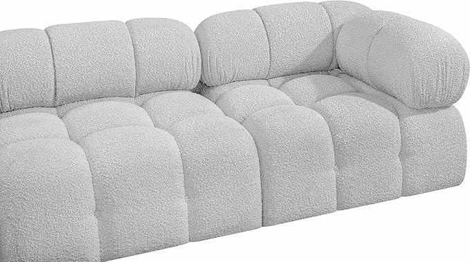 Meridian Furniture 611Grey-S102A Ames Collection Modern | Contemporary Modular Sofa with Rich Grey Boucle Fabric, Modular to Create Infinite Configurations, 102" W x 34" D x 28" H, Grey