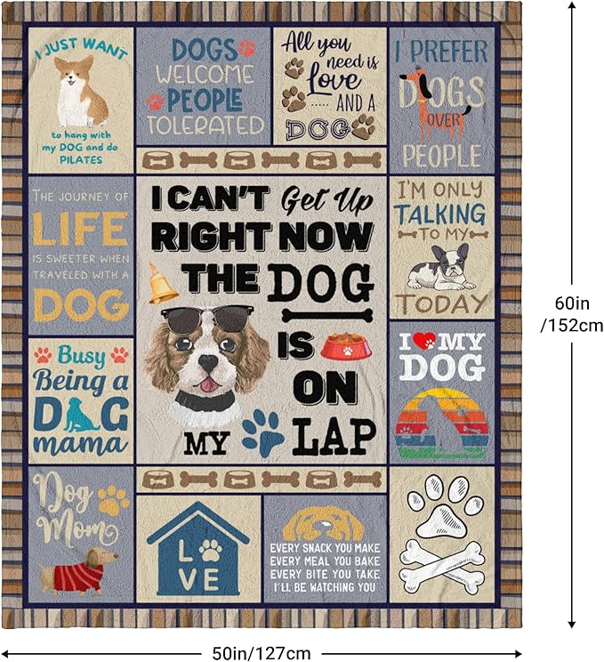 Mothers Day Dog Mom Gifts for Women, Dog Lovers Gifts, Presents for Dog Lovers/Moms Women, Doggie Blanket 50"x60", Presents from Doggie to Mom