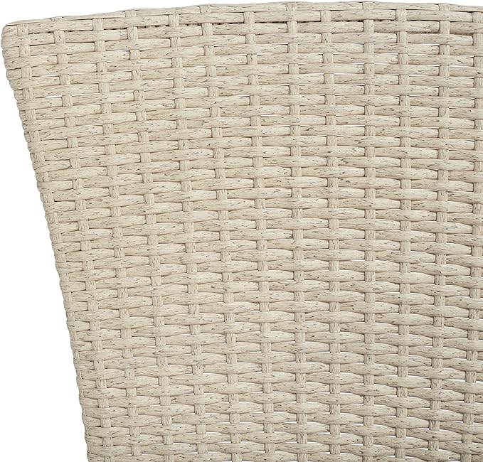 SAFAVIEH Outdoor Patio Furniture Collection Edna 3-Piece Lounge Set with Beige Faux Rattan Armchairs, Cushions & Side Table, Conversation Seating (PAT7719B)