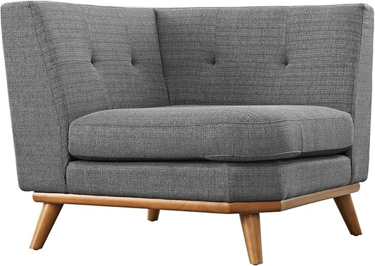 ModwayEEI-1796-DOREngage Mid-Century Modern Upholstered Fabric Living RoomCorner SofaGray