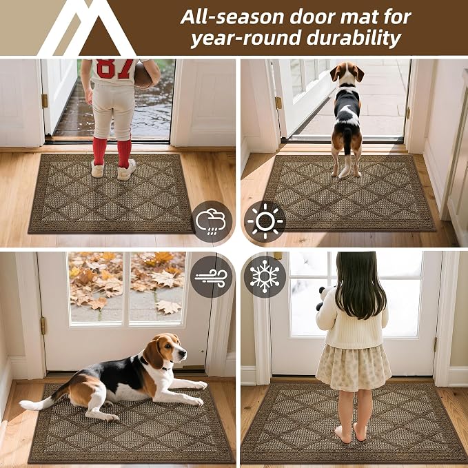COSY HOMEER Non-Slip Door Mat 20"x48", Entryway Rugs Low Profile Absorbent Dirt Trapper Doormat for Front Entrance, Washable Polypropylene Entry Mat (Brown) - Image 9