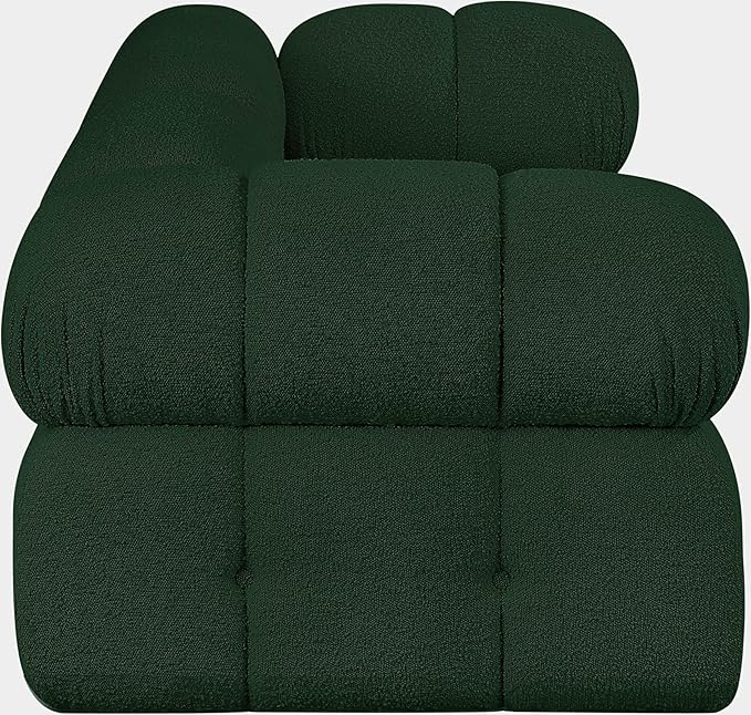 Meridian Furniture 611Green-S68A Ames Collection Modern | Contemporary Modular Sofa with Rich Green Boucle Fabric, Modular to Create Infinite Configurations, 68" W x 34" D x 28" H, Green