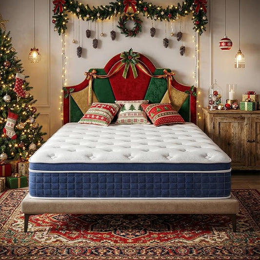 14″ King Hybrid Mattress – Cooler, Quieter & Deeper Comfort, Airflow Foam + Pocket Coils, 2″+ Plush Cushion, Heavy-Duty Support, CertiPUR-US, Fiberglass-Free, Mattress in a Box
