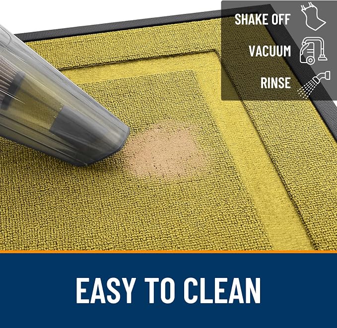 OLANLY Front Door Mat Indoor Outdoor Entrance, Waterproof All-Season, All-Weather Doormat, Sturdy Natural Rubber, Low Profile, Easy Clean Patio Porch Entryway Mat, 35x23, Lime Green - Image 6