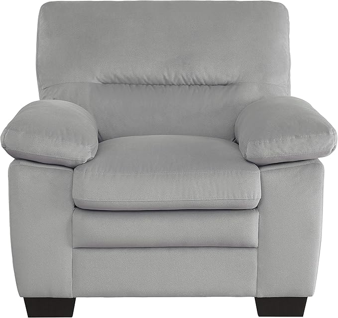 Lexicon Single Sofa Chair for Living Room Accent Chair, Upholstered Armchair Comfy Chair for Bedroom/Office/Waiting Room, Gray
