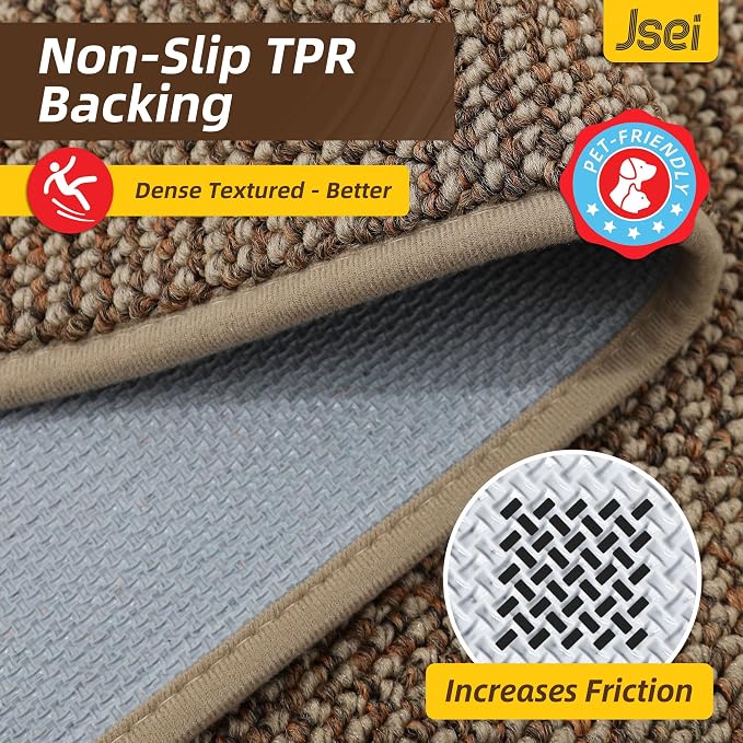 JSEI Dirt Trapper Door Mat 32"x48" Non-Slip Washable Entrance Mat, Dog Doormats, Absorbent & Fade-Resistant Floor Mats, Low Profile Welcome Mats for Entryway, Front Door, and Inside Entrance, Taupe - Image 5