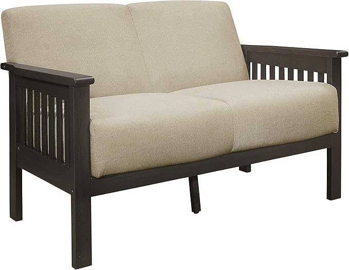 Lexicon Noel 49.5" W Fabric Living Room Sofa Loveseat, Brown