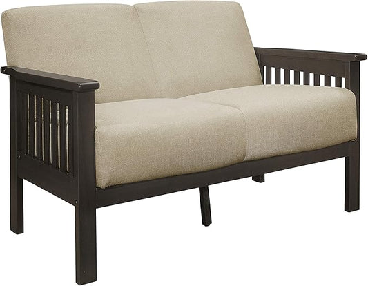 Lexicon Noel 49.5" W Fabric Living Room Sofa Loveseat, Brown