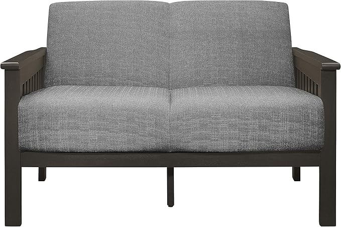 Lexicon Noel 49.5" W Fabric Living Room Sofa Loveseat, Gray