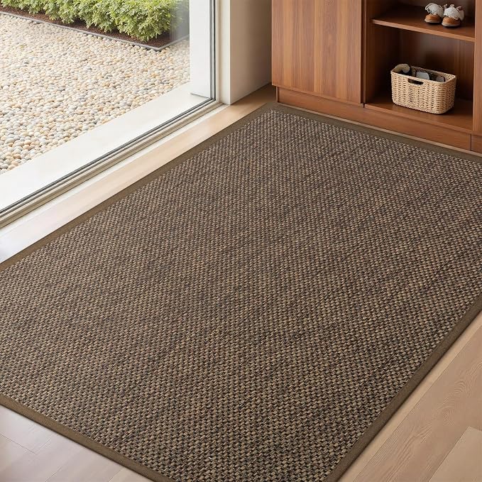 LEKEEPGO Door Mat 32"x47", Non Slip Door Mat Indoor Entrance, Rubber Backing Front Indoor Doormat Washable Absorbent Low-Profile Entryway Entry Resist Dirt Inside Door Mats, Brown by LEKEEPGO
