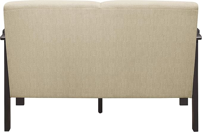 Lexicon Noel 49.5" W Fabric Living Room Sofa Loveseat, Brown