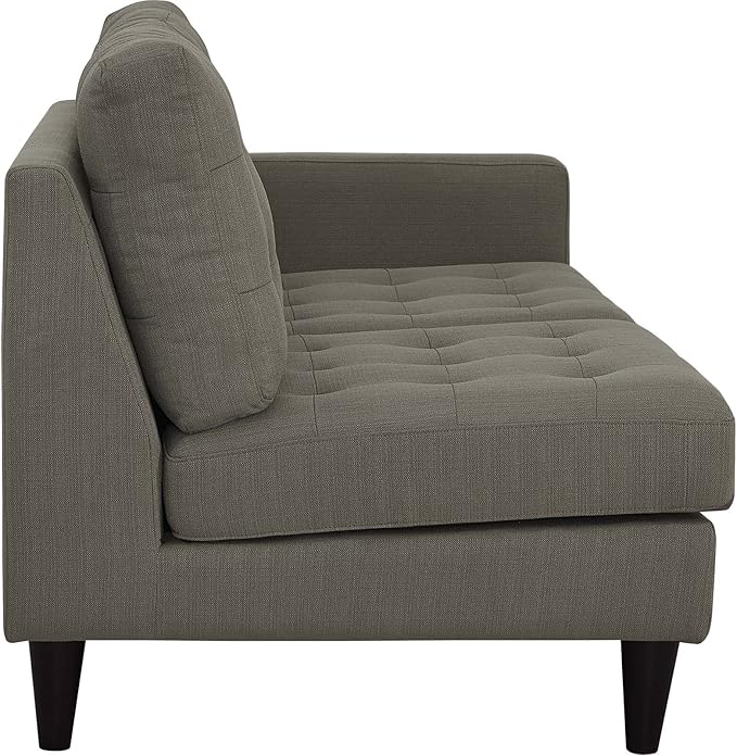 Modway Empress Mid-Century Modern Upholstered Fabric Corner Sofa In Oatmeal