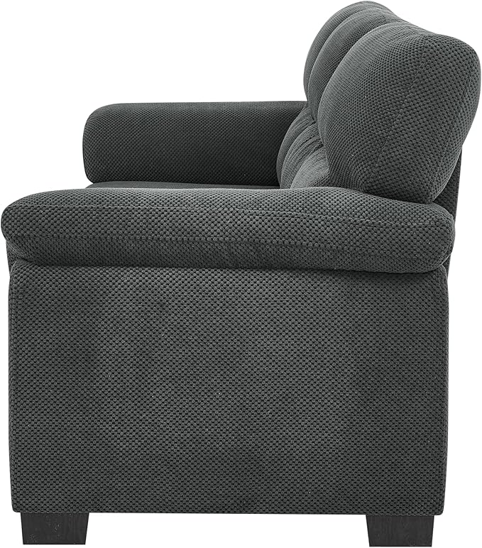 Ball & Cast 3 Seater Sofa Couch with Deep Seats,81" Modern Upholstered Sofa with Padded Armrests, Comfy Couches for Living Room,Apartment and Office,Dark Gray