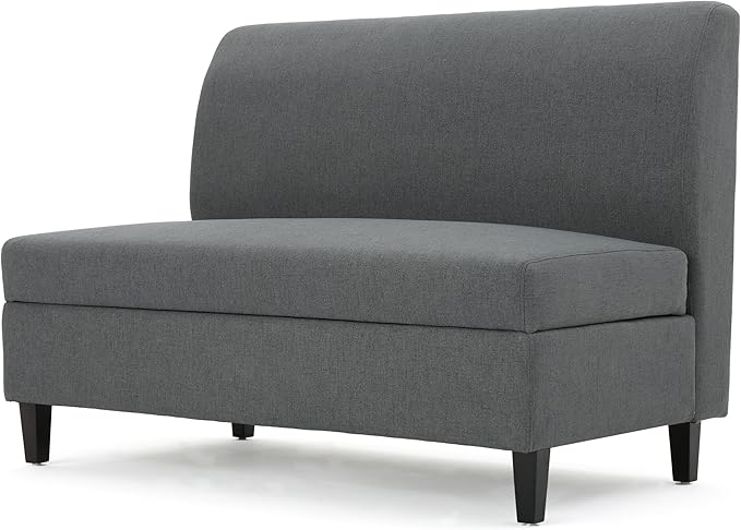 GDFStudio Christopher Knight Home Tovah Fabric Storage Loveseat, Charcoal