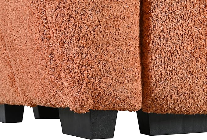 ERYE 110" L-Shaped Sectional Sofa 4 Seat Tufted Sofa Couches with Ottoman, Oversized Tufted Boucle Upholstered Corner Sectional Couch for Living Room Home Apartment