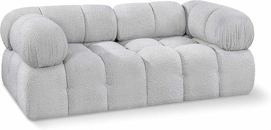 Meridian Furniture 611Grey-S68A Ames Collection Modern | Contemporary Modular Sofa with Rich Grey Boucle Fabric, Modular to Create Infinite Configurations, 68" W x 34" D x 28" H, Grey