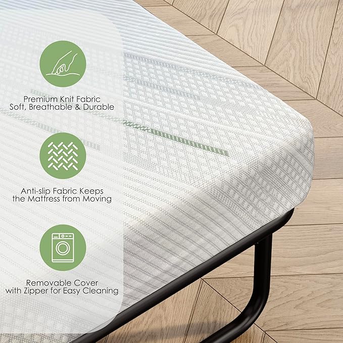 4 Inch Gel Memory Foam Sofa Mattress Full Size, CertiPUR-US Certified, with Removable Washable Cover, for Guest Rooms, Sofas, RVs & Boats