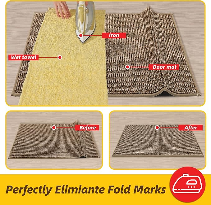 JSEI Dirt Trapper Door Mat 20"x32" Non-Slip Washable Entrance Mat, Dog Doormats, Absorbent & Fade-Resistant Floor Mats, Low Profile Welcome Mats for Entryway, Front Door, and Inside Entrance, Taupe - Image 9
