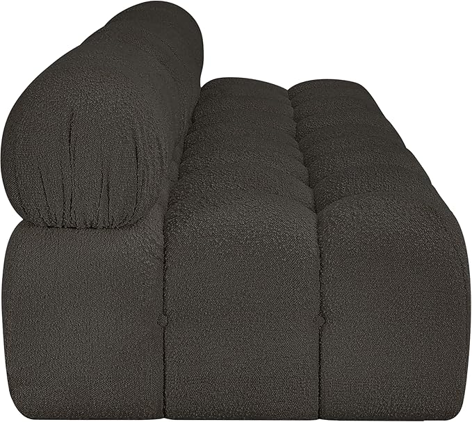 Meridian Furniture 611Brown-S102B Ames Collection Modern | Contemporary Modular Sofa with Rich Brown Boucle Fabric, Modular to Create Infinite Configurations, 102" W x 34" D x 28" H, Brown