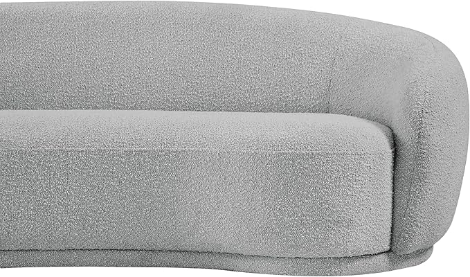 Meridian Furniture 693Grey-S Hyde Collection Modern | Contemporary Boucle Fabric Upholstered Sofa, Grey, 89.5" W x 38" D x 28" H