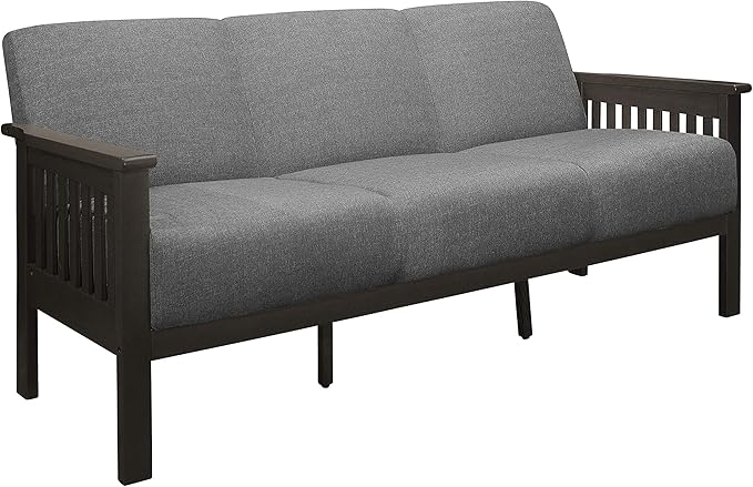 Lexicon Noel 75.5" W Fabric Living Room Sofa Couch, Gray