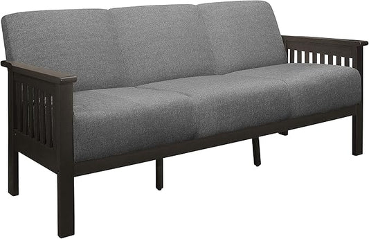 Lexicon Noel 75.5" W Fabric Living Room Sofa Couch, Gray