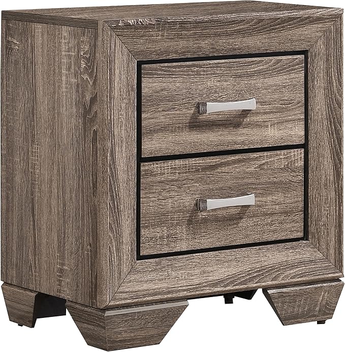 Coaster Home Furnishings Kauffman Transitional 4-Piece Bedroom Set Queen Size Panel Bed Frame 54-inch Headboard Washed Taupe 204191Q-S4