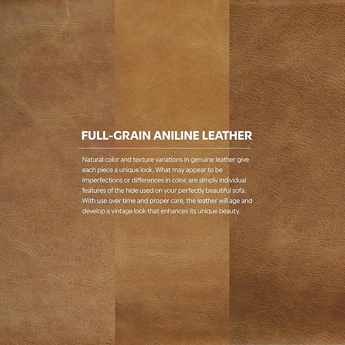 SIMPLIHOME Rex Right-Arm Sofa Module in Full-Grain Genuine Leather, Sienna, 44-inches Wide, Handcrafted Modern-Style Right-Arm Accent Chair for Living Room and Family Room
