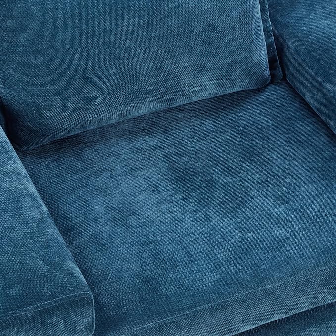 Christopher Knight Home Aylen Modern Chenille Upholstered Accent Chair with Wide Armrests, Wooden Living Room Club Chair, Bedroom Comfy Reading Chair with Back Pillow, Blue