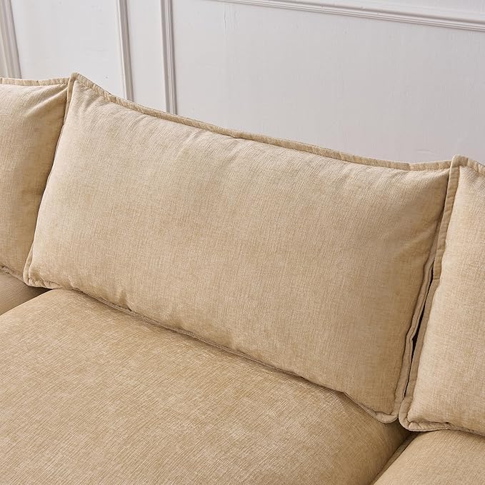 105" Oversized Modular Cloud Sectional Sofa Free Convertible L-Shaped Corner Sectional with Movable Ottoman, Chenille Upholstered Multiple Cushions Cloud Sofa Couches | Easy to Assemble