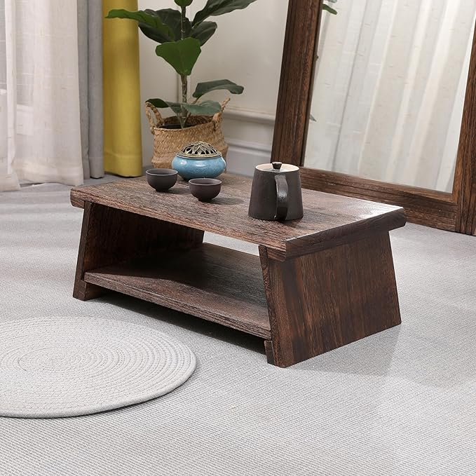 Antique Japanese Coffee Table, Minimalist Coffee Table, Altar Table, Used for Meditation, Made of Pure Solid Wood, Close to Nature.