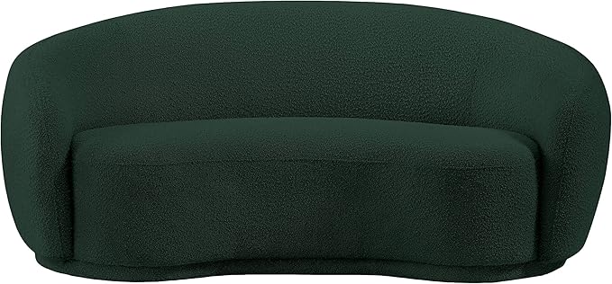 Meridian Furniture 693Green-L Hyde Collection Modern | Contemporary Boucle Fabric Upholstered Loveseat, Green, 64" W x 38" D x 27.5" H