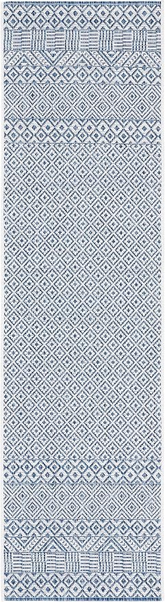 SAFAVIEH Courtyard Collection 2' 3" x 16' Blue / Navy CY8235 Indoor/ Outdoor Easy-Cleaning Patio Backyard Mudroom Runner-Rug - Image 2