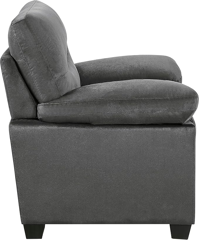 Lexicon 63" Sofa, Comfy Modern Sofa with Pillow-Top Arms, Couch for Living Room Apartment Lounge, Solid and Easy to Assemble, 2-Seater Couch, Dark Gray