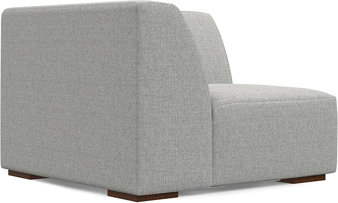 SIMPLIHOME Rex Corner Sofa Module in 100% Recycled Polyester Tightly Woven Performance Fabric, Pale Grey, 38-inches Wide, Handcrafted Modern-Style Corner Accent Chair for Living Room