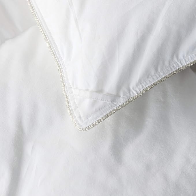 Luxurious Hungarian Goose Down Comforter Duvet Insert Full/Queen Size, All-Season, 65 oz Fill Weight, Premium Baffle Box, 800 Thread Count - 100% Egyptian Cotton Cover (White)