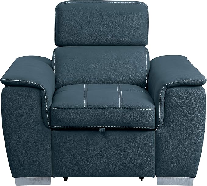 Homelegance Ferriday 45" Convertible Lounger Chair, Blue