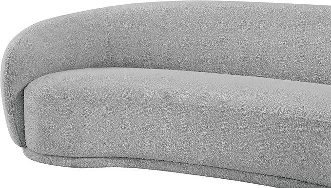 Meridian Furniture 693Grey-S Hyde Collection Modern | Contemporary Boucle Fabric Upholstered Sofa, Grey, 89.5" W x 38" D x 28" H